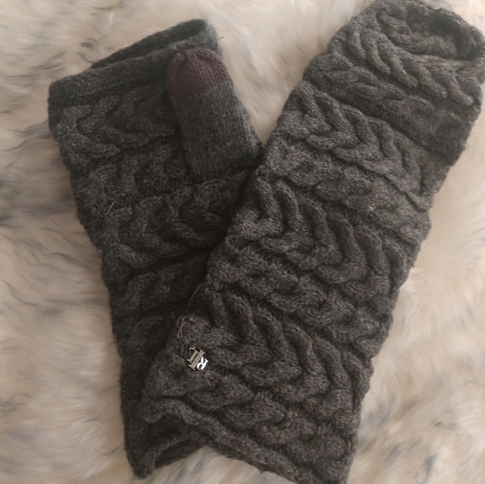 Ralph Lauren convertible grey mittens